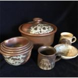 A selection of Thomas Diem of Dublin pottery