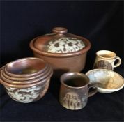 A selection of Thomas Diem of Dublin pottery