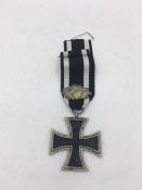 Copy of German 1914 iron cross second class , with copy 1870 oak leaf cluster