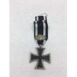 Copy of German 1914 iron cross second class , with copy 1870 oak leaf cluster