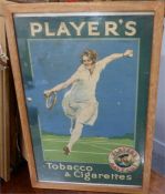 An original Players cigarettes advertising poster, framed.