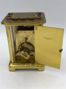 BAYARD FRANCE 20TH GILT CASED CARRIAGE CLOCK OF TRADITIONAL FORM with 8 days nine jewel movement,