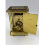 BAYARD FRANCE 20TH GILT CASED CARRIAGE CLOCK OF TRADITIONAL FORM with 8 days nine jewel movement,