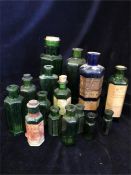A Large selection of glass Pharmacy bottles and containers