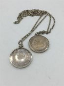 Two 1977 limited edition silver medallions for the Royal Borough of Windsor Counillor medallions