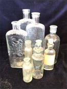 A selection of Pharmacy glass bottles