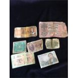 A selection of world bank notes