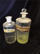 Two Vintage Pharmacy glass containers