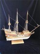 A hand built wooden ship