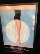 An Allen Jones pop artist original poster, double sided frame.