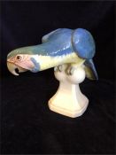 Royal Dux hand-painted figure of a Macaw parrot, marked to base, approximately 22cm high