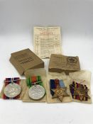 A Set of WWII medals to include War Medal 1939-45, Defence Medal, 1939-45 Star and the Burma Star.