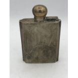 A Hallmarked silver hip flask, Birmingham