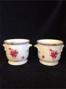 Two Herend of Hungary china flower pots, hand painted, 7213/AP