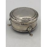 A hallmarked, silver jewellery box