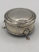 A hallmarked, silver jewellery box