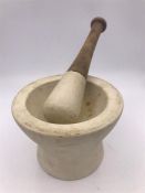 A Vintage pestle and mortar used in a Pharmacy