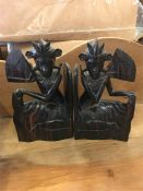 A Pair of Balinese carved bookends