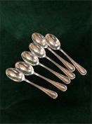 A set of six hallmarked silver teaspoons