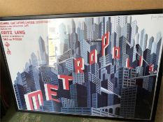 A Vintage framed Metropolis film poster