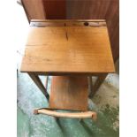 A Vintage school desk with matching chair