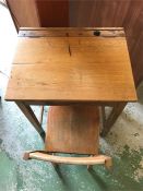 A Vintage school desk with matching chair