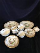 A selection of 'Chelsea' pattern china by Copelands Spode for Harrods Ltd. To include two large