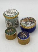 Four Enamel boxes, two from Halcyon Days