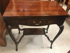 A Mahogany card table with drawer