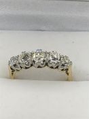 An 18ct yellow gold five stone diamond ring of 1.2ct's