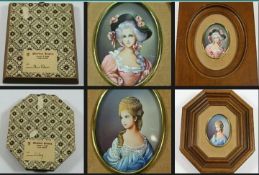 Fine Antique Hand Painted Miniature Portrait Painting the first portrait belonged to Miss