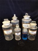 A Selection of Six Vintage pharmacy bottle