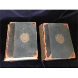 Two Leather bound Dictionaries of Gardening with drawing inside.