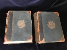 Two Leather bound Dictionaries of Gardening with drawing inside.