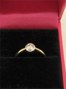 An 18ct yellow gold single stone diamond ring of 52 points