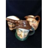 A selection of three Royal Doulton Toby Jugs