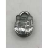 A silver plated Vesta case in the form of a lock
