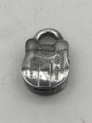 A silver plated Vesta case in the form of a lock