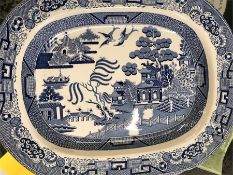 A Staffordshire blue and white platter