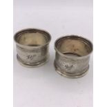 Two silver napkin rings