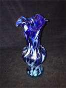 A blue glass vase