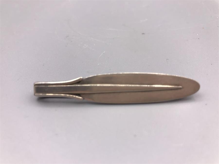 An art Deco Georg Jensen Sterling Silver Tie Bar designed by Arno Malinowski stamped Makers Mark for - Image 2 of 2