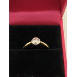 An 18ct yellow gold single stone diamond ring of 52 points