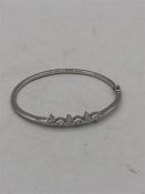 A Silver and CZ Bangle