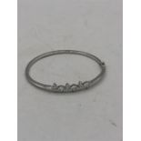 A Silver and CZ Bangle