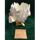 A China Flower holder, with note to confirm that it was used to present flowers to Queen Victoria at