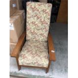 An Arts and Crafts Plantation style chair on castors