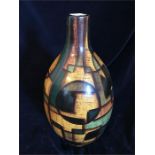 A Mid Century vase in green and brown