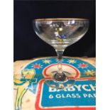 A set of boxed Vintage Babycham glasses