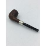 A gentleman's pipe with a silver mount